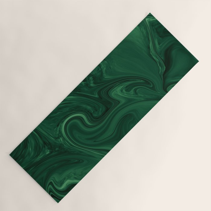 Modern Cotemporary Emerald Green Abstract Yoga Mat Gallery Image 1