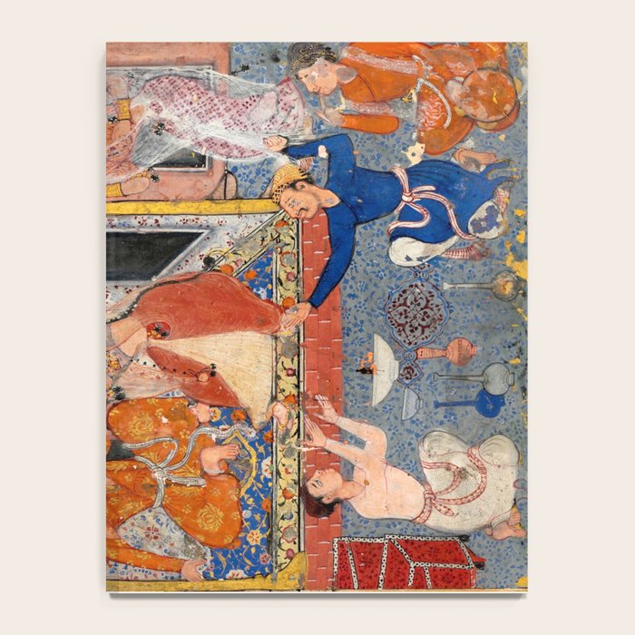 -India, Mughal, Reign of Akbar, 16th century - Page from Tales of a Parrot (Tuti-nama)- Eighth night- The deceitful wife a - 1962 Notebook Gallery Image 4