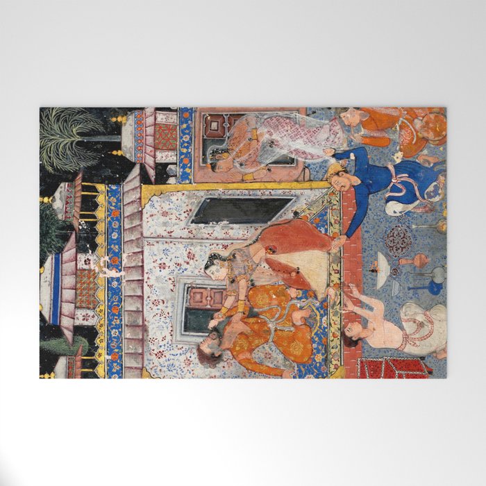 -India, Mughal, Reign of Akbar, 16th century - Page from Tales of a Parrot (Tuti-nama)- Eighth night- The deceitful wife a - 1962 Welcome Mat Gallery Image 1