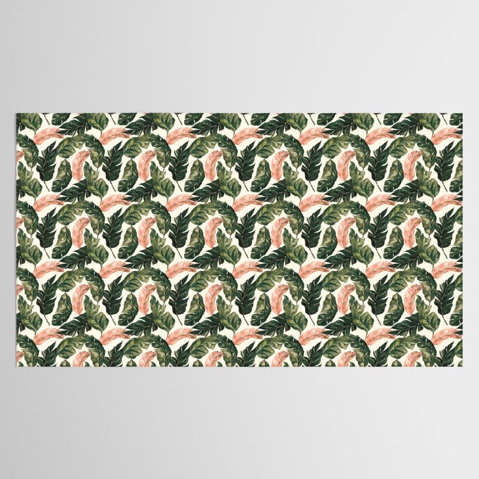 Leaf green and pink Tablecloth Gallery Image 2