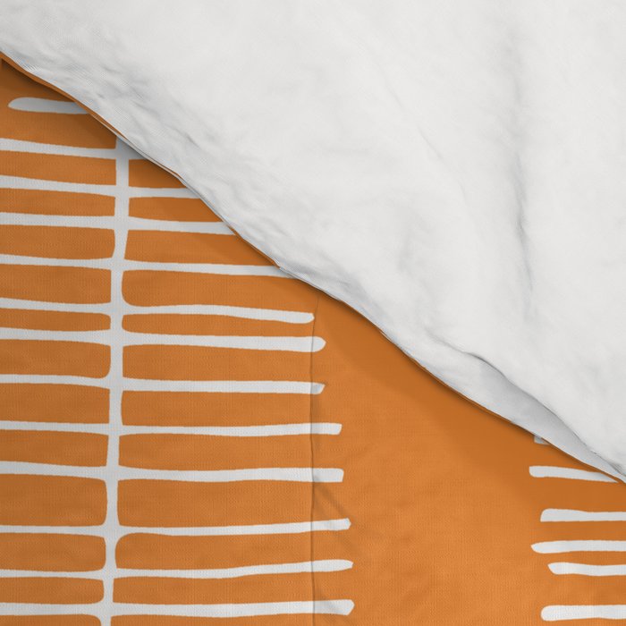 Mid Century Modern Forest Navel Orange Comforter Gallery Image 4