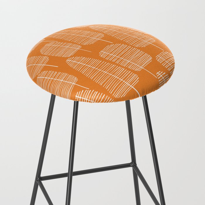 Mid Century Modern Forest Navel Orange Stool Gallery Image 2