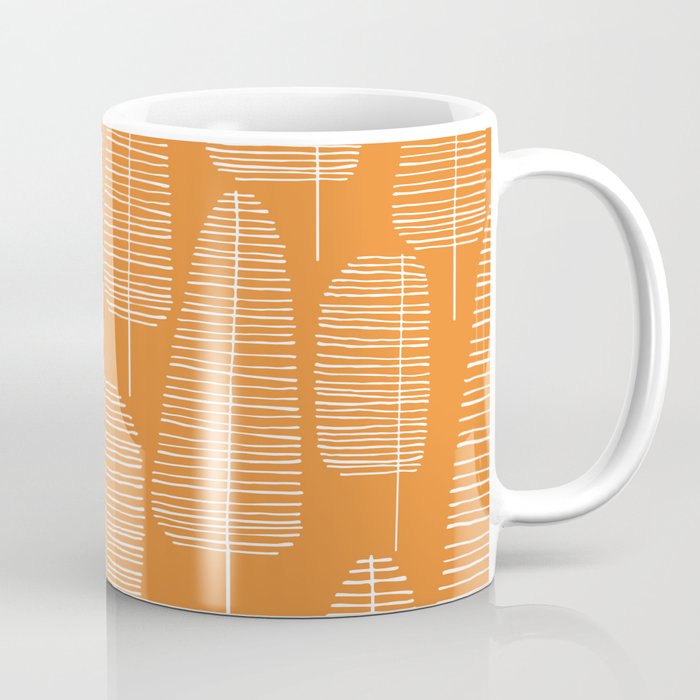 Mid Century Modern Forest Navel Orange Coffee Mug Gallery Image 1