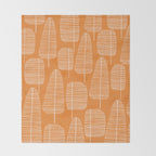 Mid Century Modern Forest Navel Orange Throw Blanket Gallery Image 2