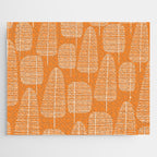 Mid Century Modern Forest Navel Orange Jigsaw Puzzle Gallery Image 1