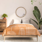 Mid Century Modern Forest Navel Orange Comforter Gallery Image 3
