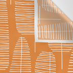 Mid Century Modern Forest Navel Orange Wall Tapestry Gallery Image 3