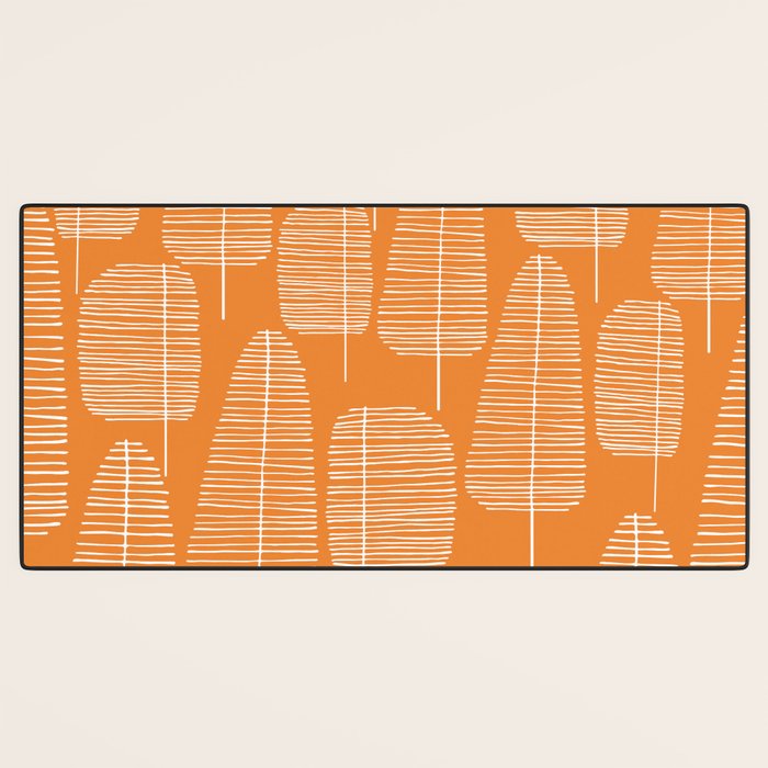 Mid Century Modern Forest Navel Orange Desk Mat Gallery Image 3