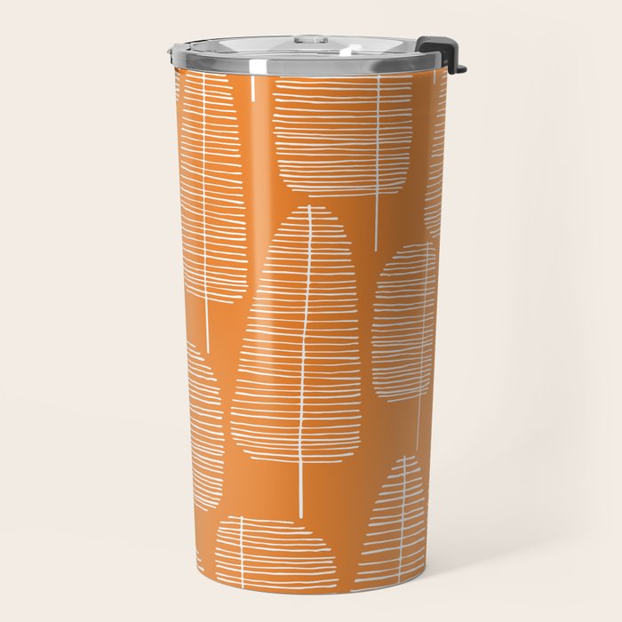 Mid Century Modern Forest Navel Orange Travel Mug Gallery Image 2