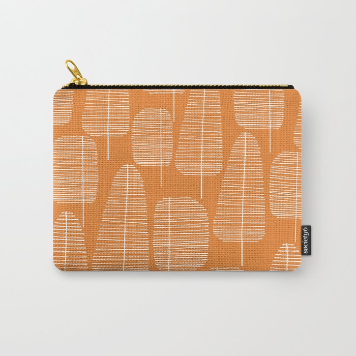 Mid Century Modern Forest Navel Orange Carry All Pouch Gallery Image 1