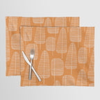 Mid Century Modern Forest Navel Orange Placemat Gallery Image 1