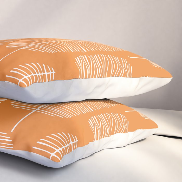 Mid Century Modern Forest Navel Orange Pillow Sham Gallery Image 3