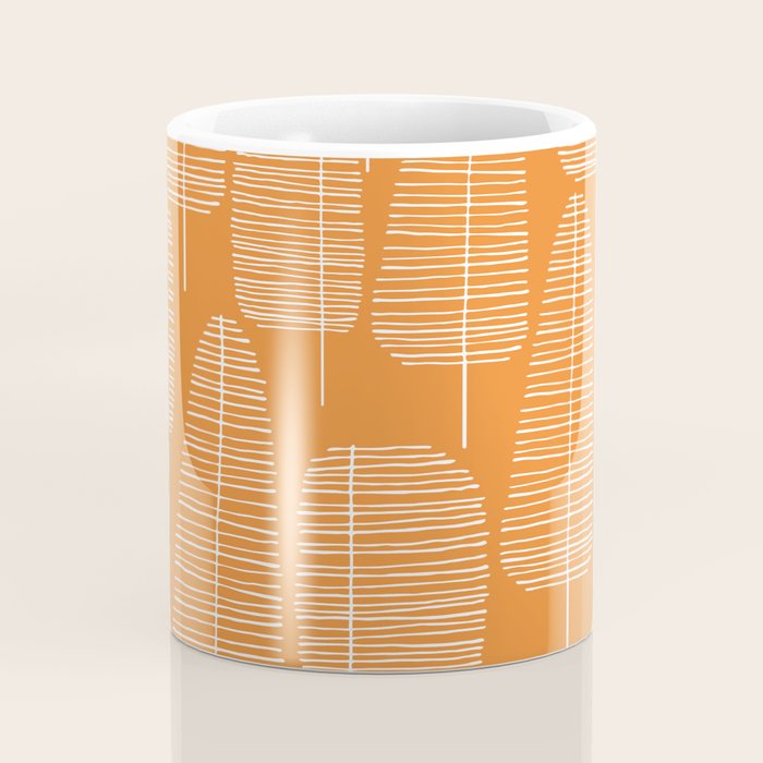 Mid Century Modern Forest Navel Orange Coffee Mug Gallery Image 4