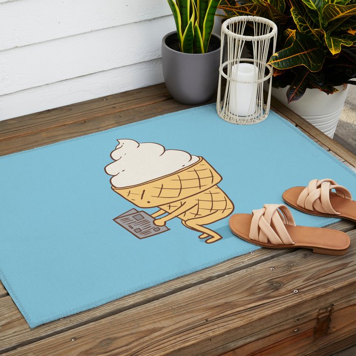 Everyone Poops (Blue) Outdoor Rug Gallery Image 2