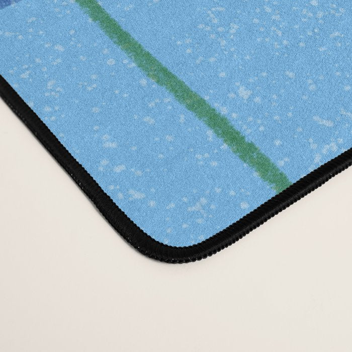 Textured Picnic Pattern in Sky Blue Desk Mat Gallery Image 4