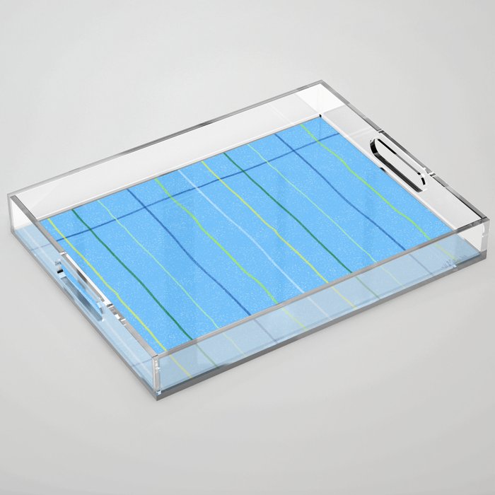 Textured Picnic Pattern in Sky Blue Acrylic Tray Gallery Image 1