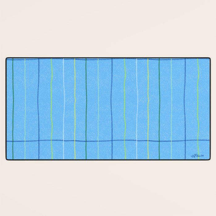 Textured Picnic Pattern in Sky Blue Desk Mat Gallery Image 3