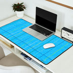 Textured Picnic Pattern in Sky Blue Desk Mat Gallery Image 2