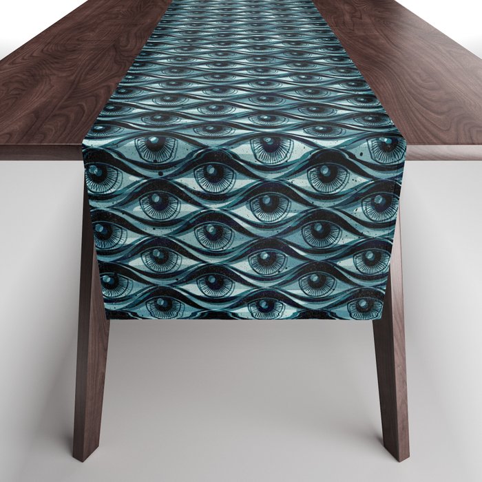Hypnotized - vintage blue Table Runner Gallery Image 1