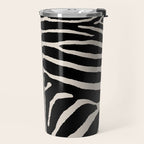 Zebra Wild Animal Print 237 Black and Linen White Travel Mug Gallery Image 2