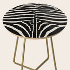 Zebra Wild Animal Print 237 Black and Linen White Side Table Gallery Image 2