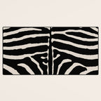 Zebra Wild Animal Print 237 Black and Linen White Desk Mat Gallery Image 3