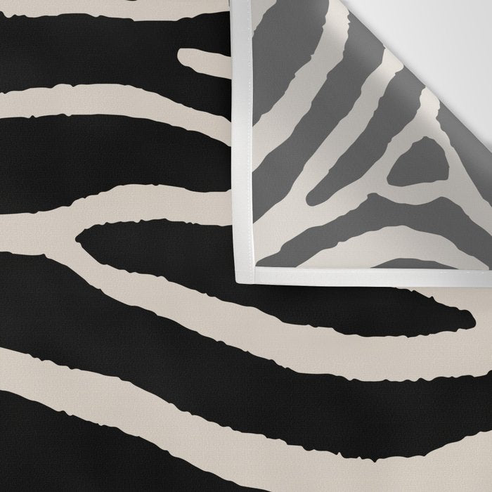 Zebra Wild Animal Print 237 Black and Linen White Wall Tapestry Gallery Image 3