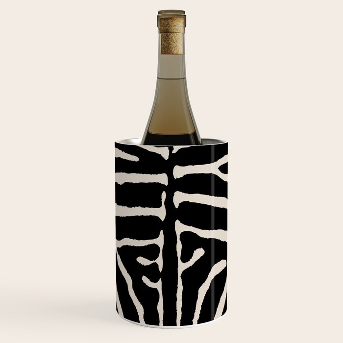 Zebra Wild Animal Print 237 Black and Linen White Wine Chiller Gallery Image 1