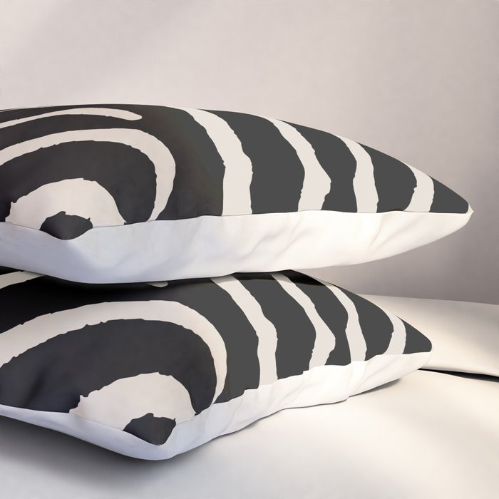 Zebra Wild Animal Print 237 Black and Linen White Pillow Sham Gallery Image 3