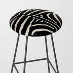 Zebra Wild Animal Print 237 Black and Linen White Stool Gallery Image 2