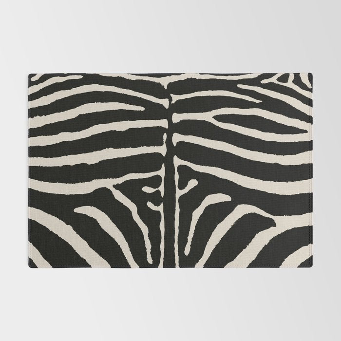 Zebra Wild Animal Print 237 Black and Linen White Rug Gallery Image 2