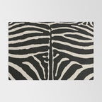 Zebra Wild Animal Print 237 Black and Linen White Rug Gallery Image 2