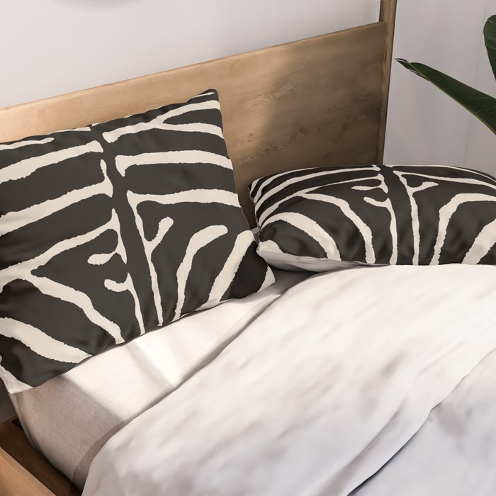 Zebra Wild Animal Print 237 Black and Linen White Pillow Sham Gallery Image 2