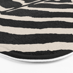 Zebra Wild Animal Print 237 Black and Linen White Bath Mat Gallery Image 3