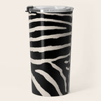 Zebra Wild Animal Print 237 Black and Linen White Travel Mug Gallery Image 3