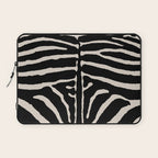 Zebra Wild Animal Print 237 Black and Linen White Laptop Sleeve Gallery Image 1