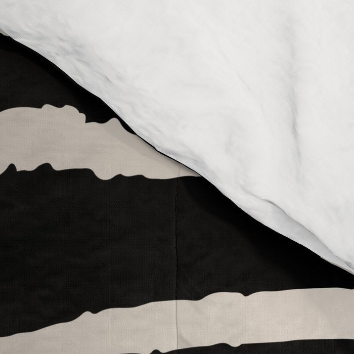 Zebra Wild Animal Print 237 Black and Linen White Comforter Gallery Image 4