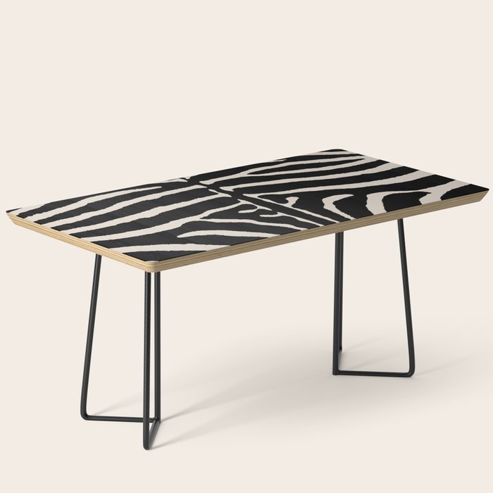 Zebra Wild Animal Print 237 Black and Linen White Coffee Table Gallery Image 1