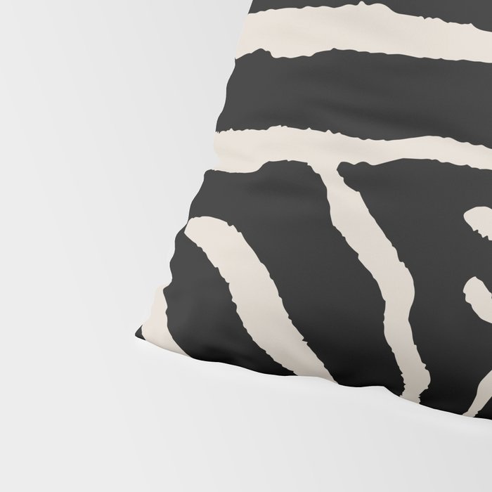 Zebra Wild Animal Print 237 Black and Linen White Pillow Sham Gallery Image 4