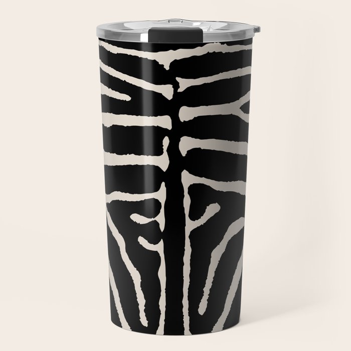 Zebra Wild Animal Print 237 Black and Linen White Travel Mug Gallery Image 1