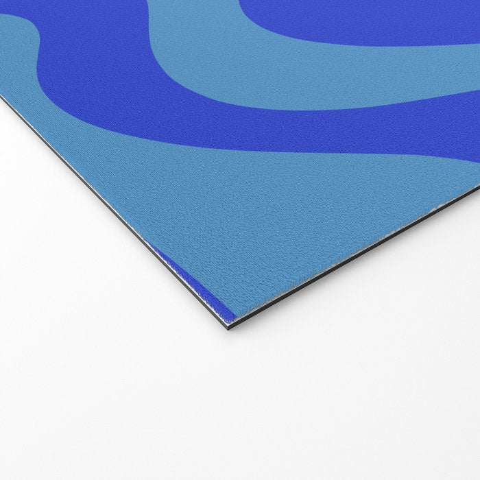 Cobalt Blue Retro Liquid Swirl Contemporary Abstract Pattern 2 Welcome Mat Gallery Image 2