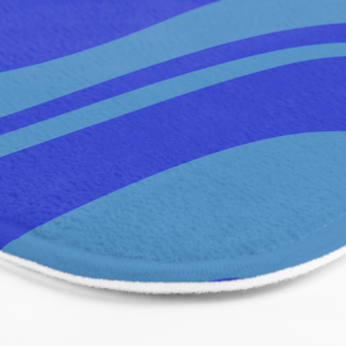 Cobalt Blue Retro Liquid Swirl Contemporary Abstract Pattern 2 Bath Mat Gallery Image 3