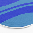 Cobalt Blue Retro Liquid Swirl Contemporary Abstract Pattern 2 Bath Mat Gallery Image 3