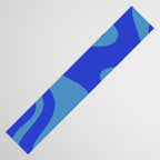 Cobalt Blue Retro Liquid Swirl Contemporary Abstract Pattern 2 Table Runner Gallery Image 3