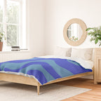 Cobalt Blue Retro Liquid Swirl Contemporary Abstract Pattern 2 Duvet Cover Gallery Image 2