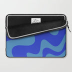 Cobalt Blue Retro Liquid Swirl Contemporary Abstract Pattern 2 Laptop Sleeve Gallery Image 2