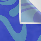 Cobalt Blue Retro Liquid Swirl Contemporary Abstract Pattern 2 Wall Tapestry Gallery Image 3