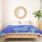Cobalt Blue Retro Liquid Swirl Contemporary Abstract Pattern 2 Duvet Cover Gallery Image 3