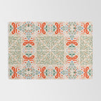 Whimsical Holiday Bows and Florals Pattern  Festive Folk Art Inspired Design Rug Gallery Image 2