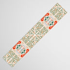 Whimsical Holiday Bows and Florals Pattern  Festive Folk Art Inspired Design Table Runner Gallery Image 3